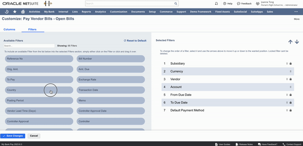 Option 2: Click and drag a filter to the desired position Option 2: Click and drag a filter to the desired position