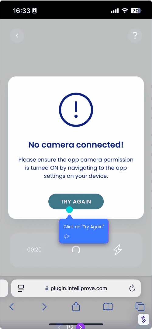Enable camera access in Safari (mobile)