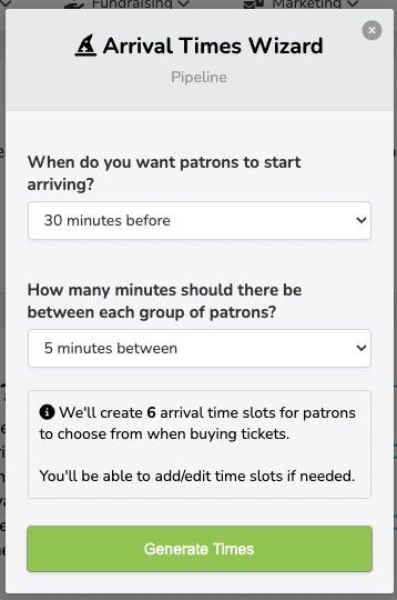 Arrival Time Adding Set Up Arrival Times - Ludus Manual