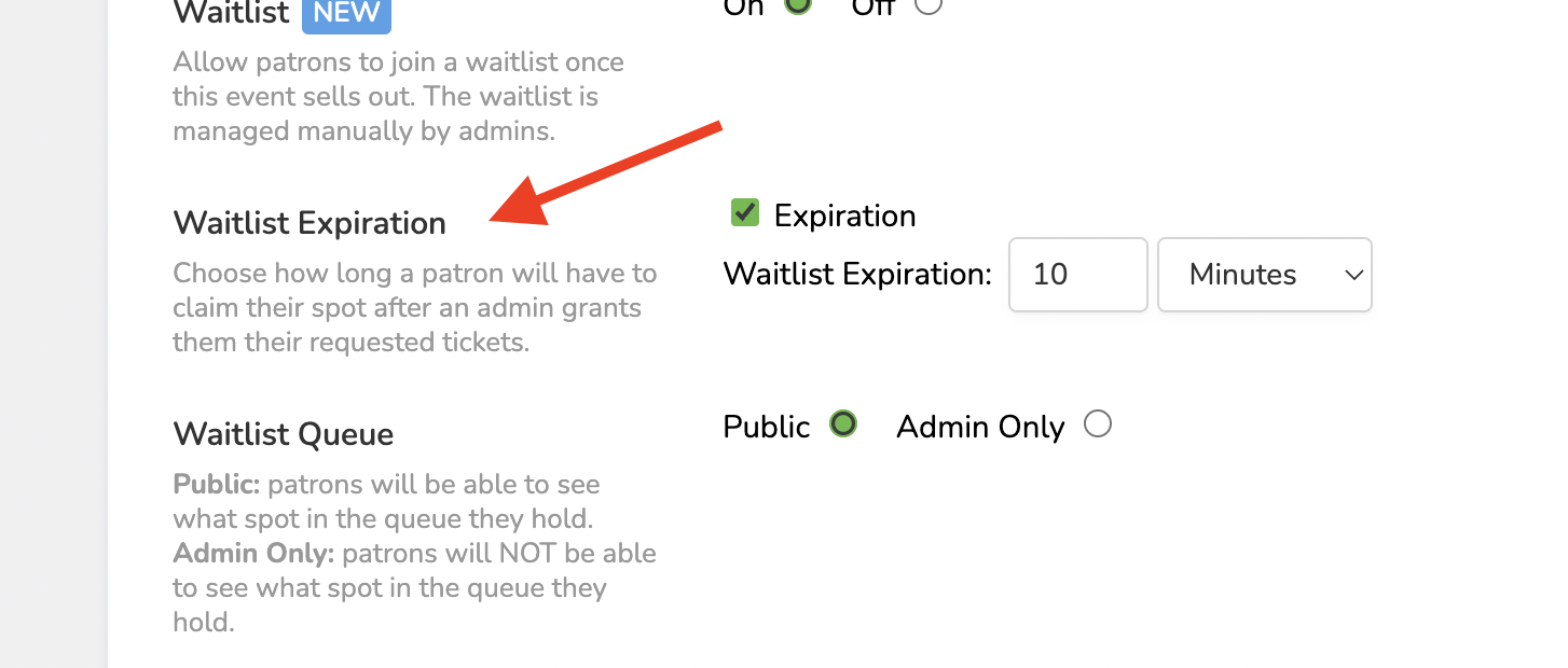 Set a Waitlist Expiration - Ludus Manual
