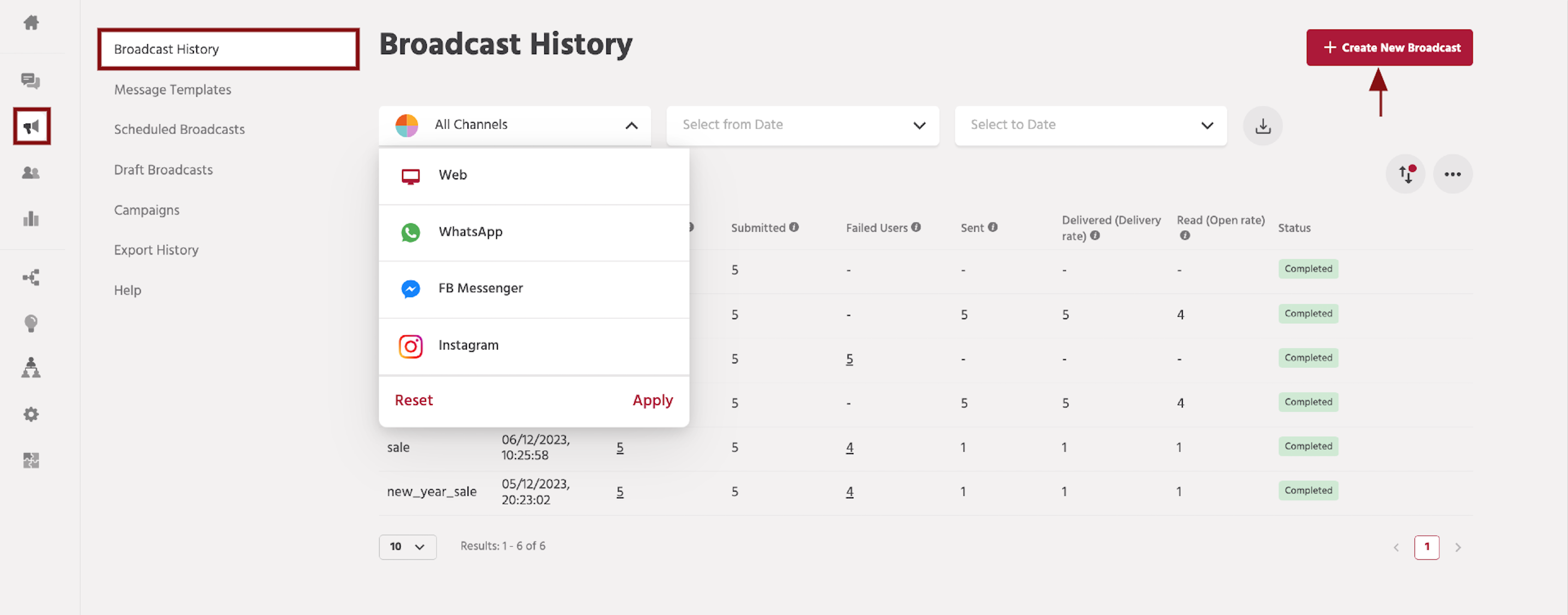 Broadcasts - Engati Product Docs