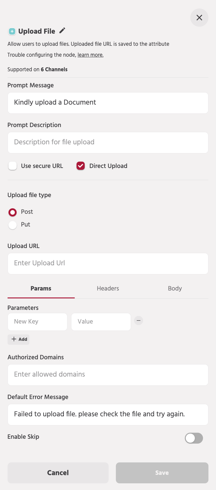 File Upload - Engati Product Docs