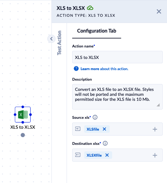 XLS To XLSX - Platform Actions