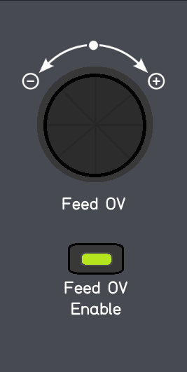 Feed OV Enable blinking indicator Feed OV Enable blinking indicator