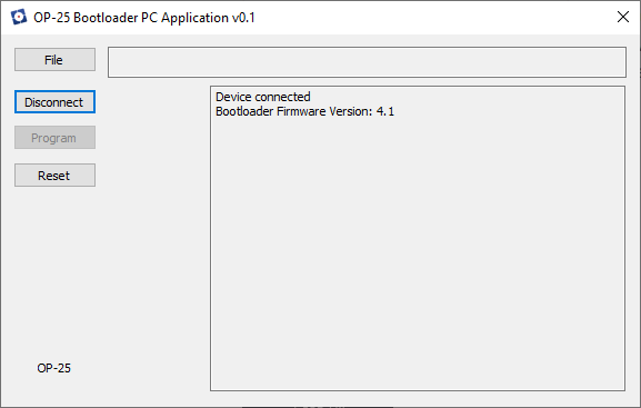 OP-25 Bootloader PC Application OP-25 Bootloader PC Application