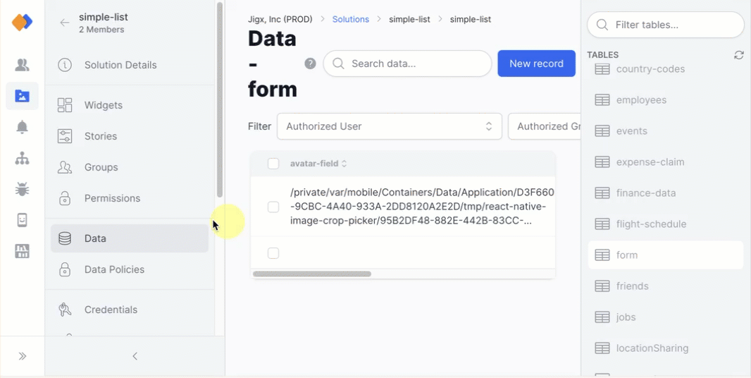 Data record types