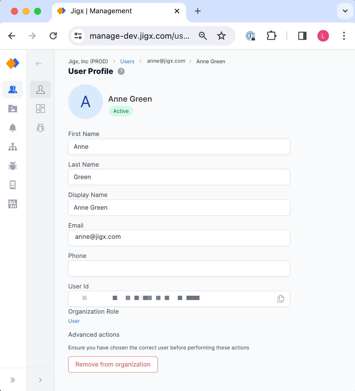 Remove user from Organization Remove user from Organization